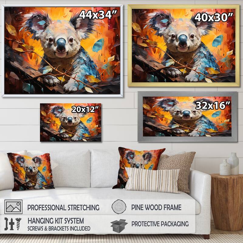 Designart "Koala Koalas Serenity Collage I" Animals Wall Art Prints